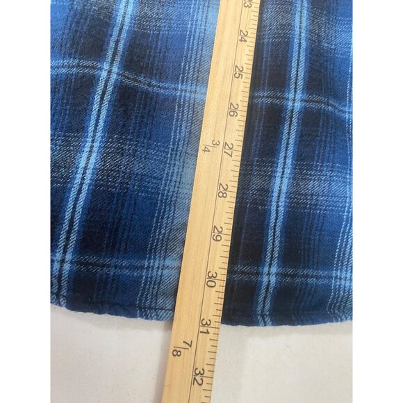 Jachs Mens Heritage Flannel Shirt Size L Blue Plaid Heavyweight Cotton Outdoors - Picture 8 of 10